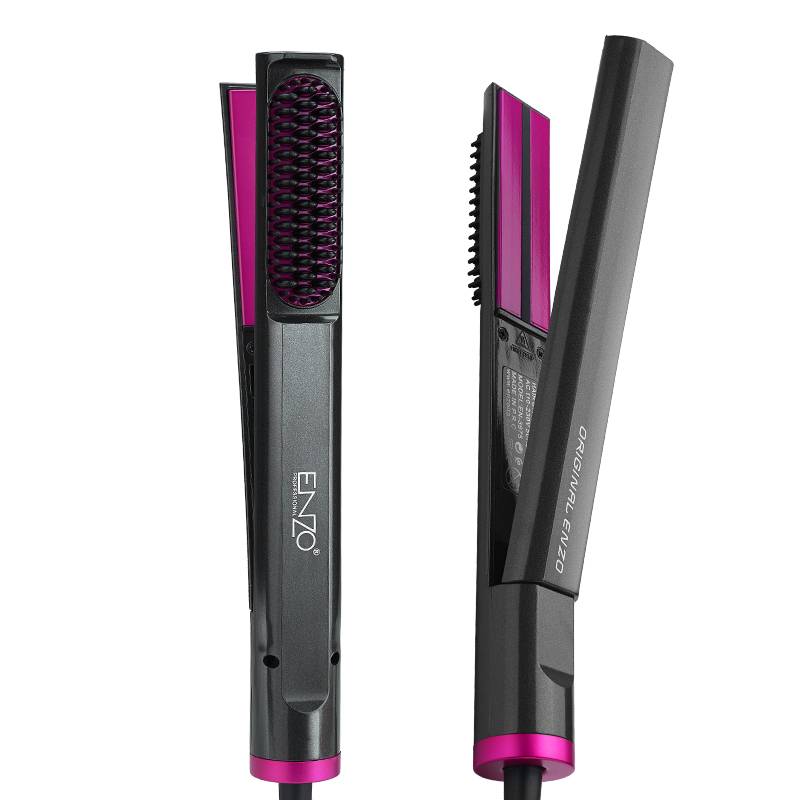 New design hair straightening brush professional ceramic flat iron hair straightener comb